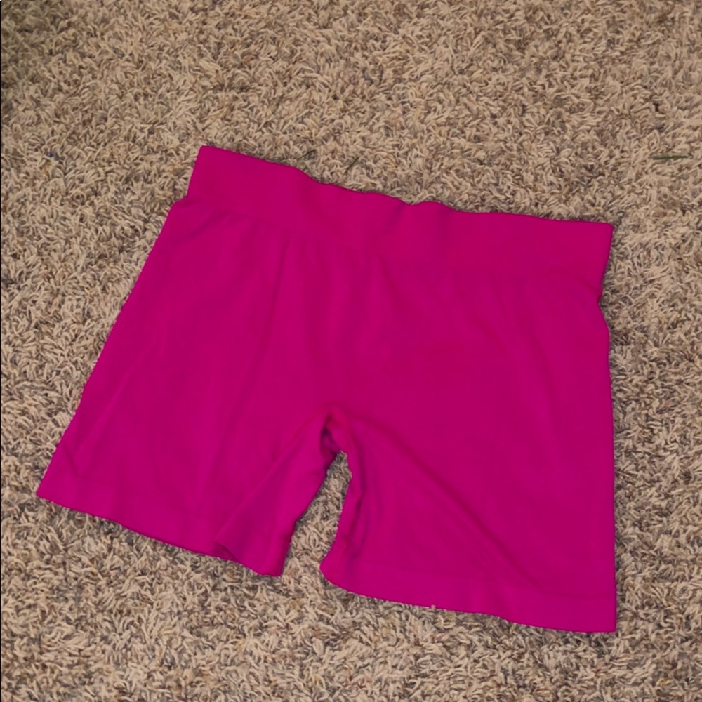 VSX hot pink biker spandex shorts